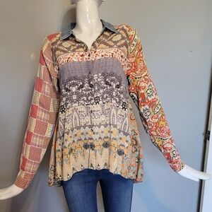 Artisan De Luxe Mixed Print Blouse, VGUC, Size S